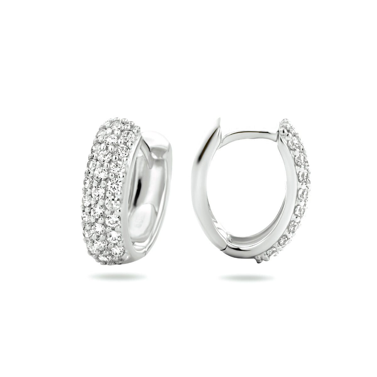 créoles zircone 14K or blanc