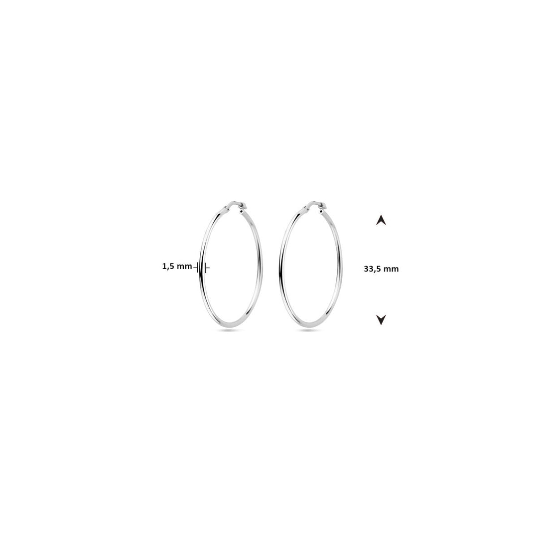 oorringen ronde buis 1,5 mm zilver gerhodineerd