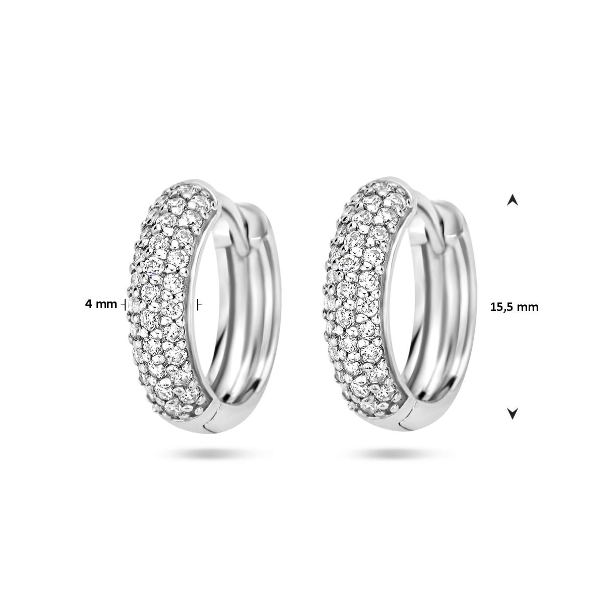 créoles zircone argent rhodié