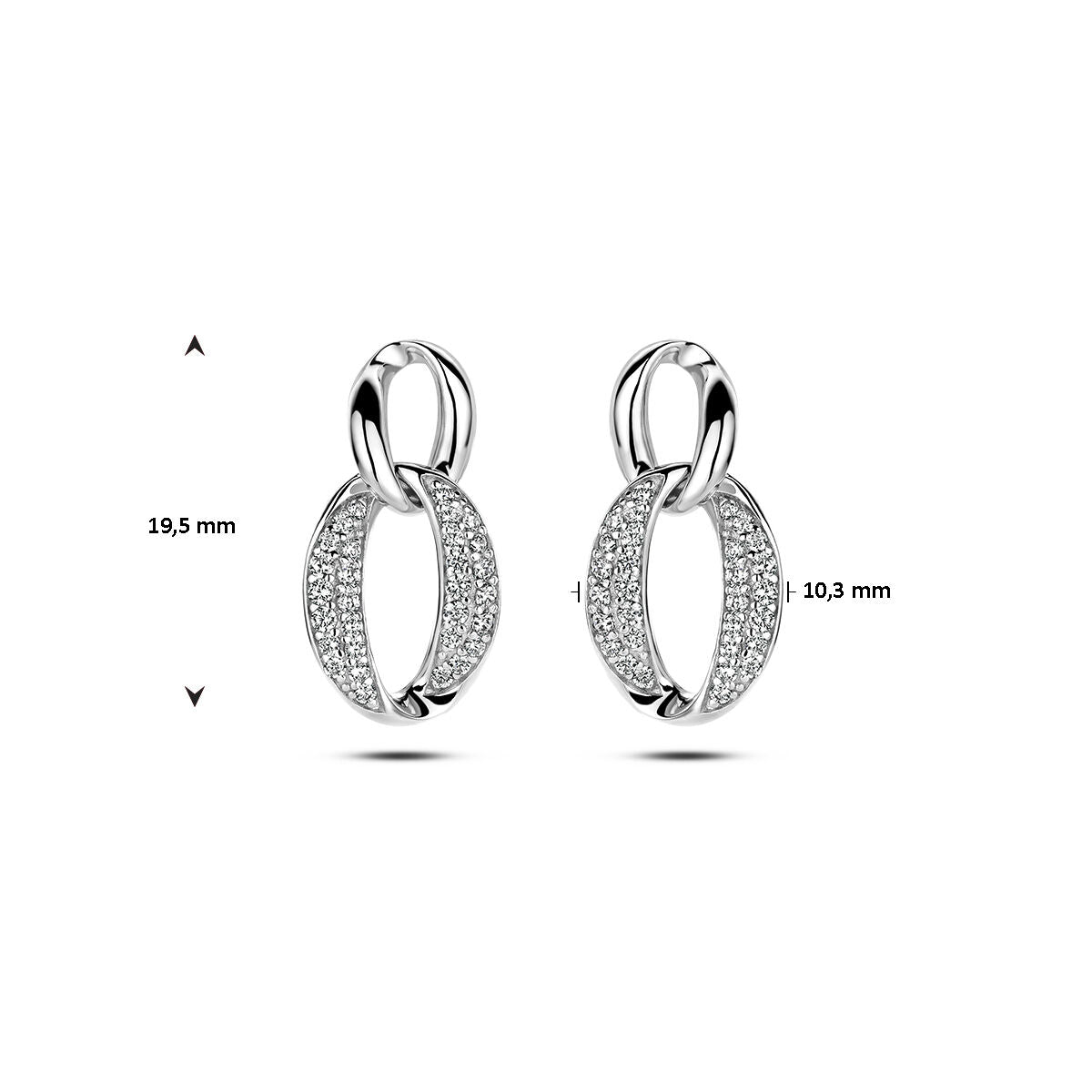 boucles d'oreilles zircone argent rhodié