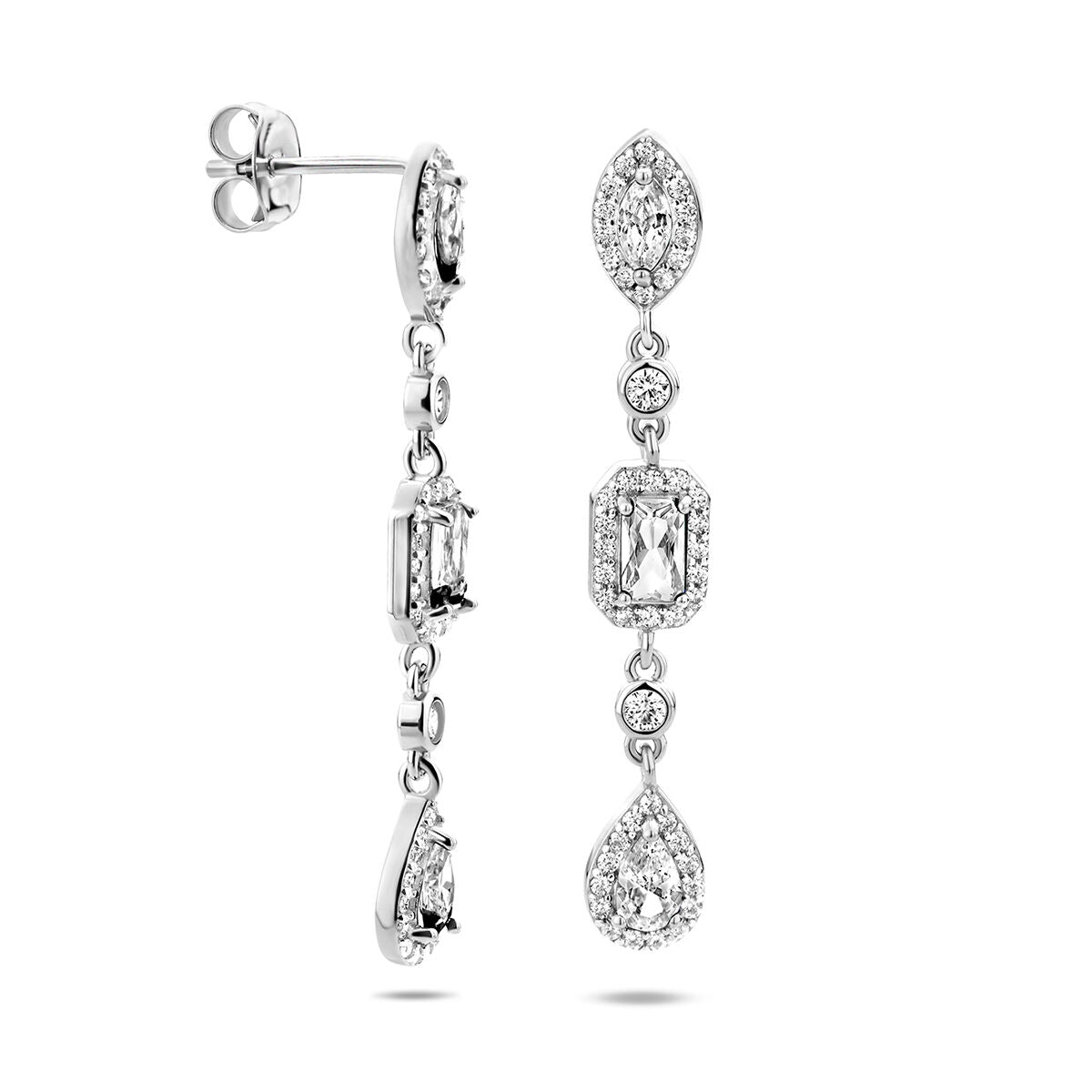 boucles d'oreilles zircone argent rhodié