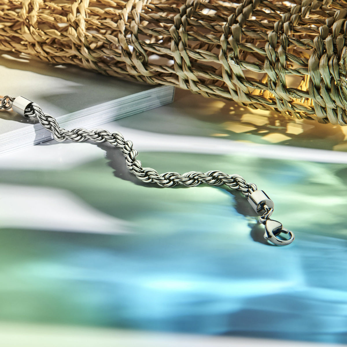 bracelet cordon 5,7 mm 17 + 3 cm acier inoxydable