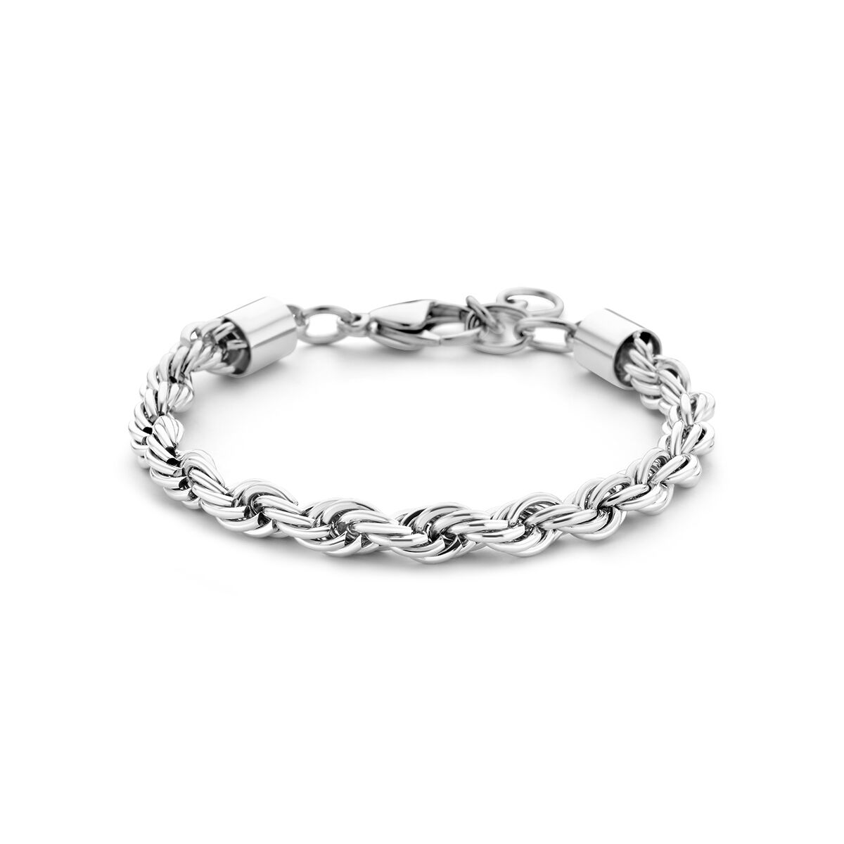Bracelet en acier inoxydable tressé de 5,7 mm, longueur de 17 + 3 cm.