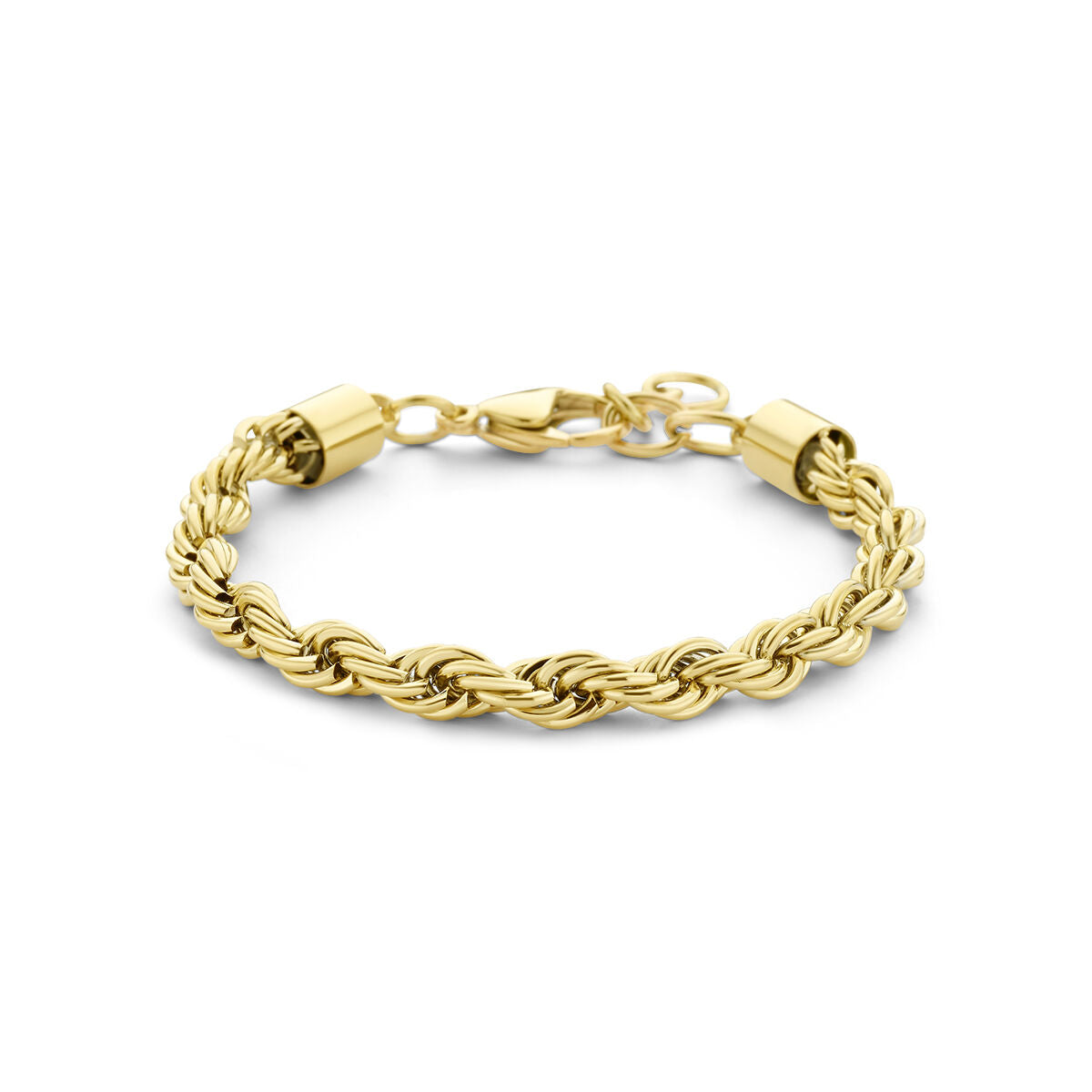 Bracelet en acier inoxydable avec plaquage ionique, tressé, de 17 cm + 3 cm d'extension.
