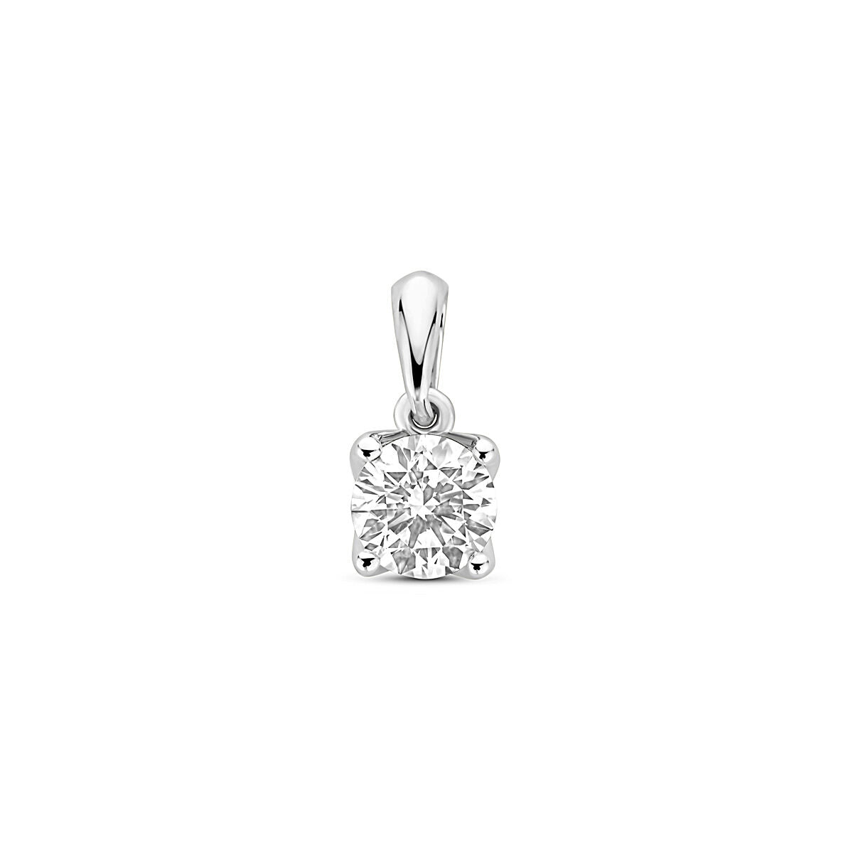 pendentif en diamant lab grown de 0,50 ct, taille 10 mm, en or blanc 14K.