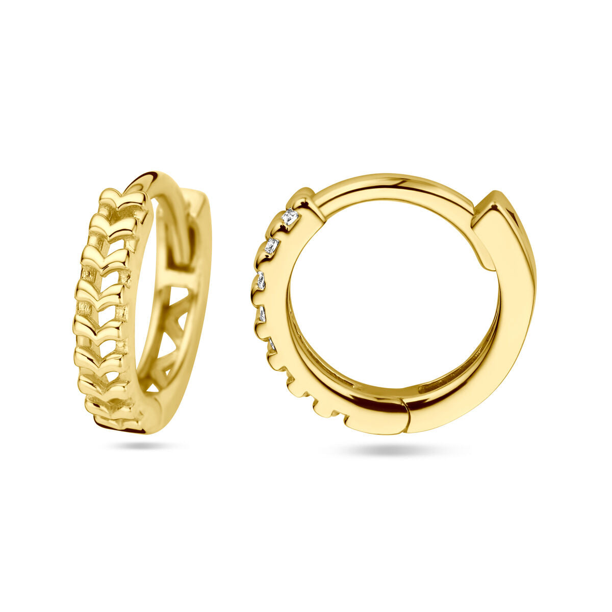 créoles maille en or jaune 14K