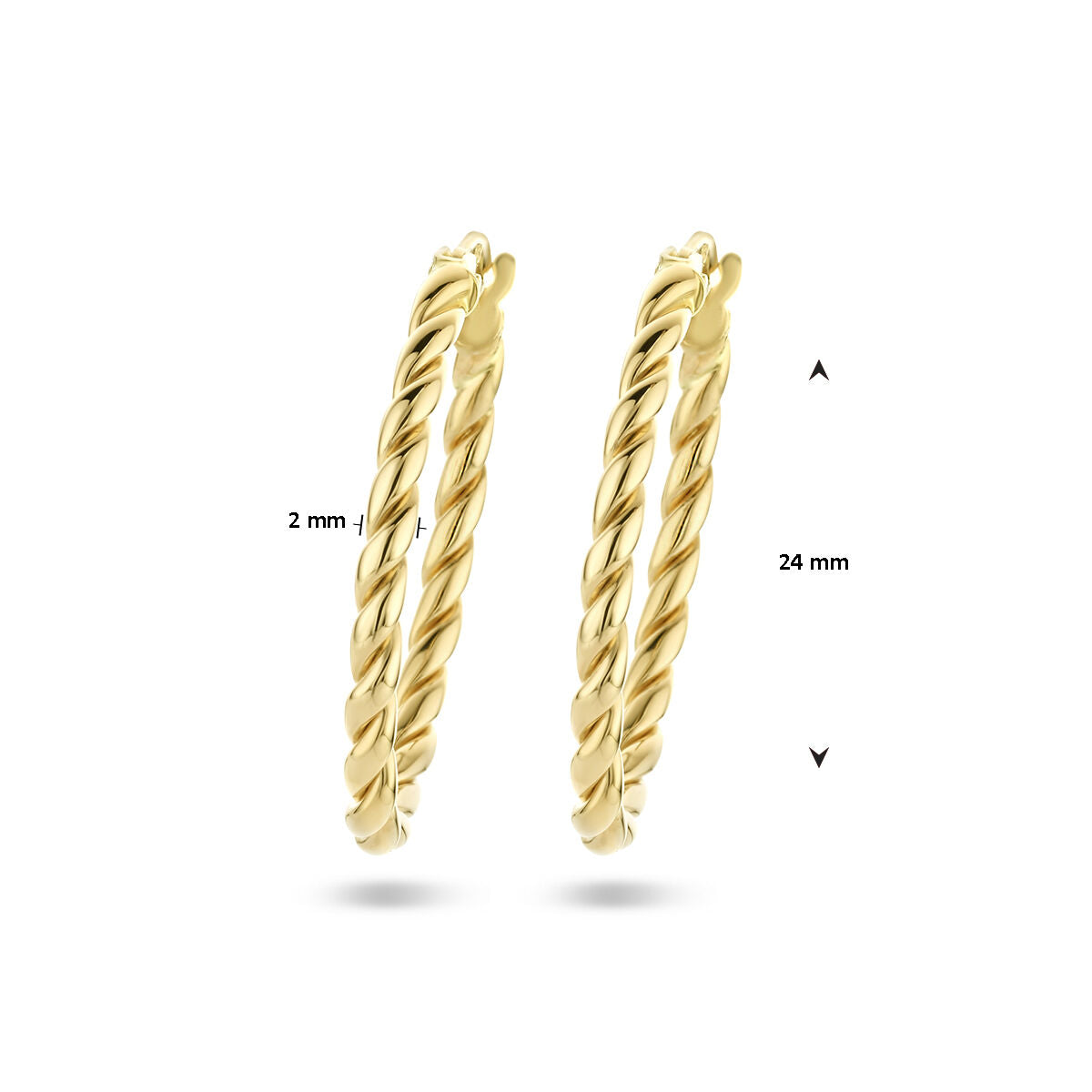 créoles torsadées en or jaune 14K