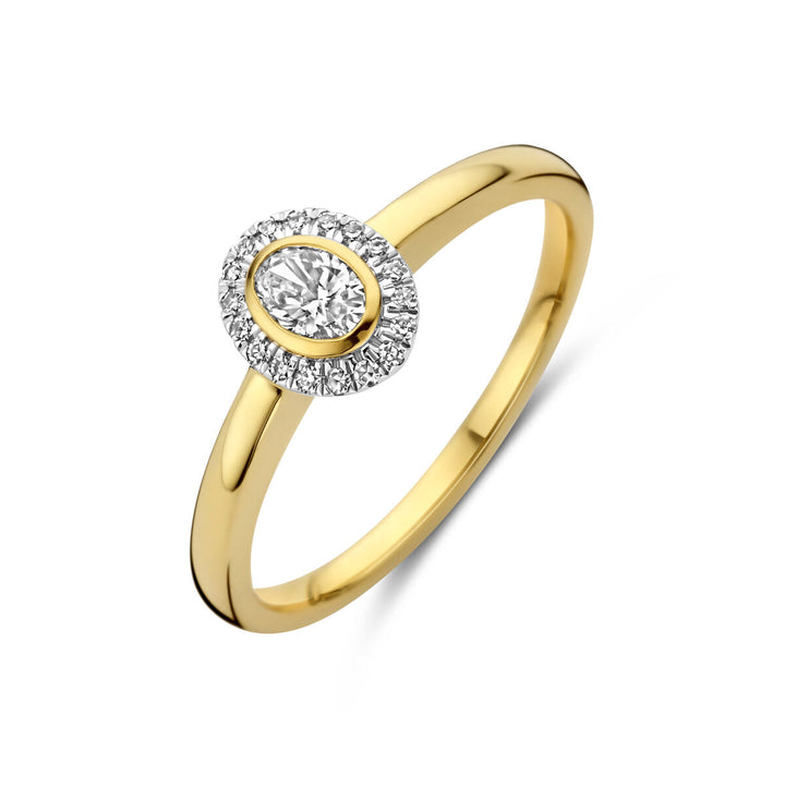 ring diamant 0.25ct h si 14K geelgoud