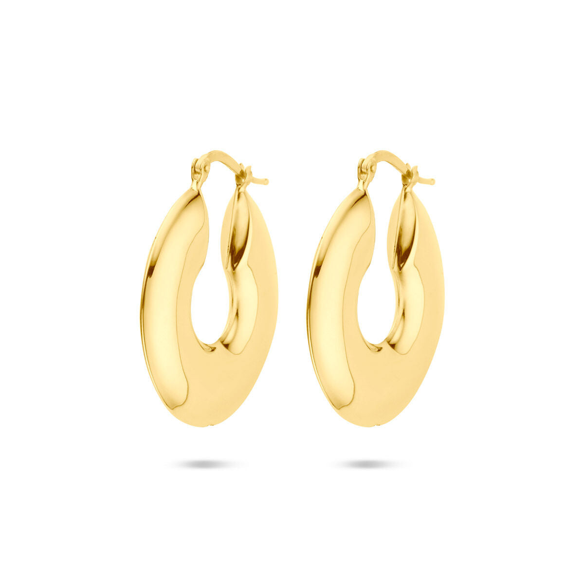 Boucles d'oreilles en argent doré, de forme ovale, mesurant 30,5 mm.