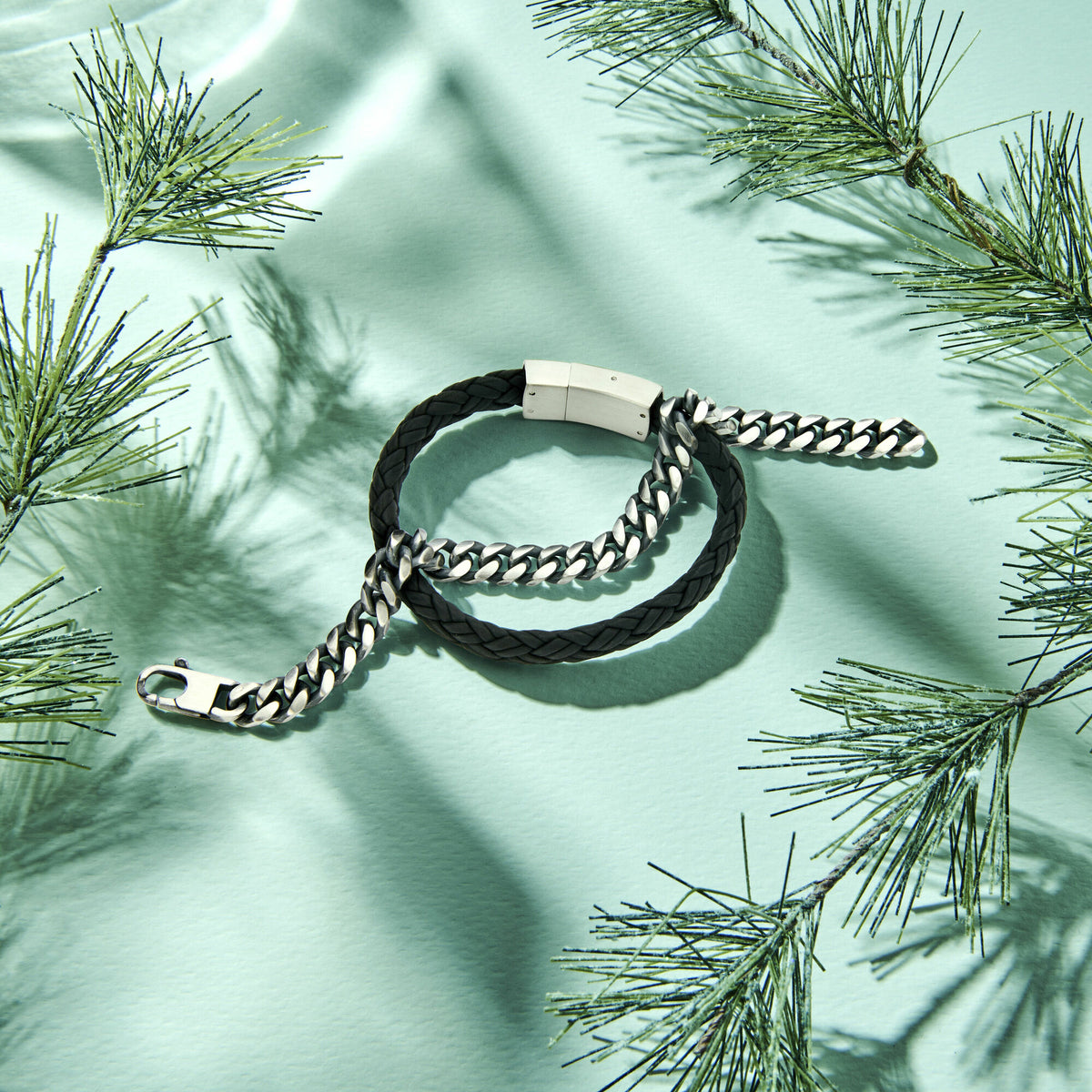 bracelet cuir 10 mm acier inoxydable