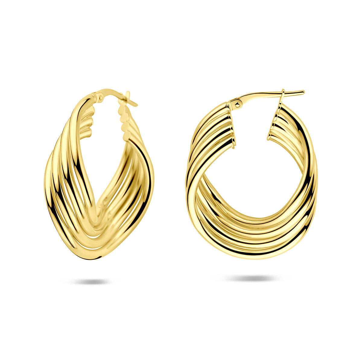 Créoles en argent plaqué or – argent 925 avec plaquage en or jaune