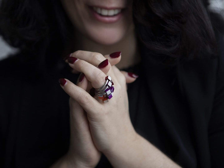 Ring Kubusjes Goudkleurig|Geel R4G