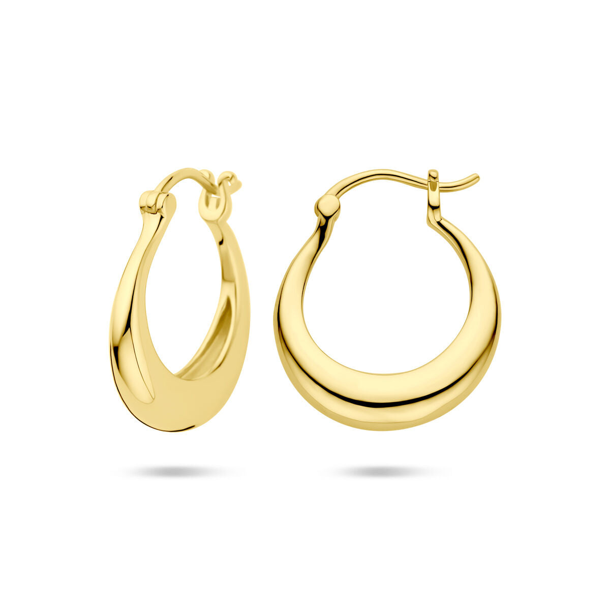 créoles tube rond 21,5 mm 1 micron argent plaqué or (jaune)