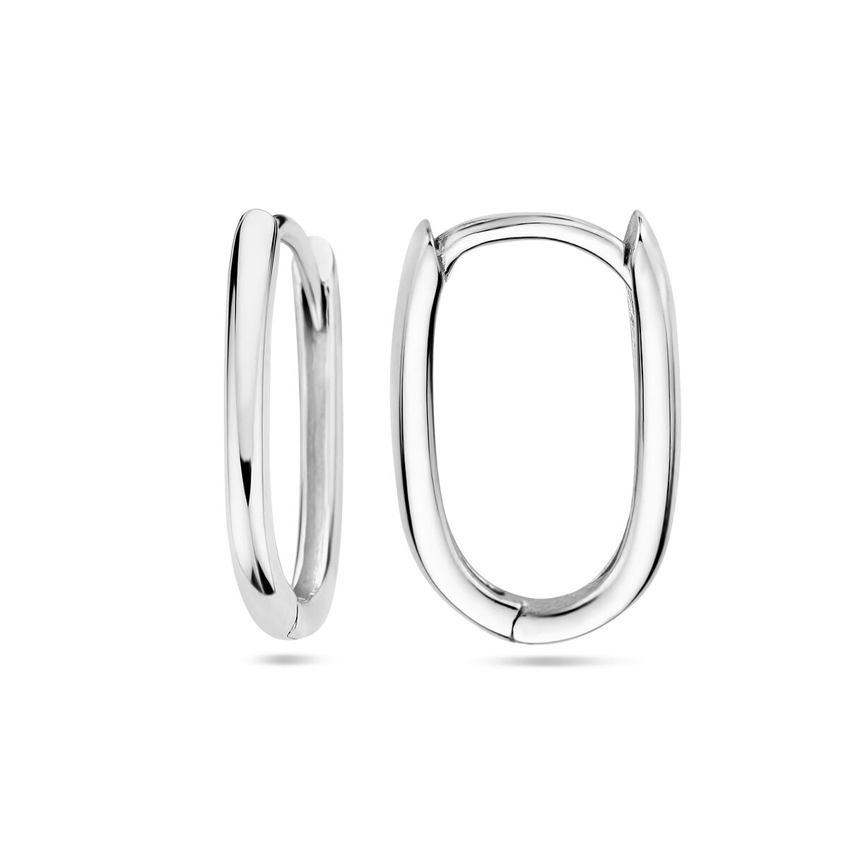 créoles paperclip 14K or blanc