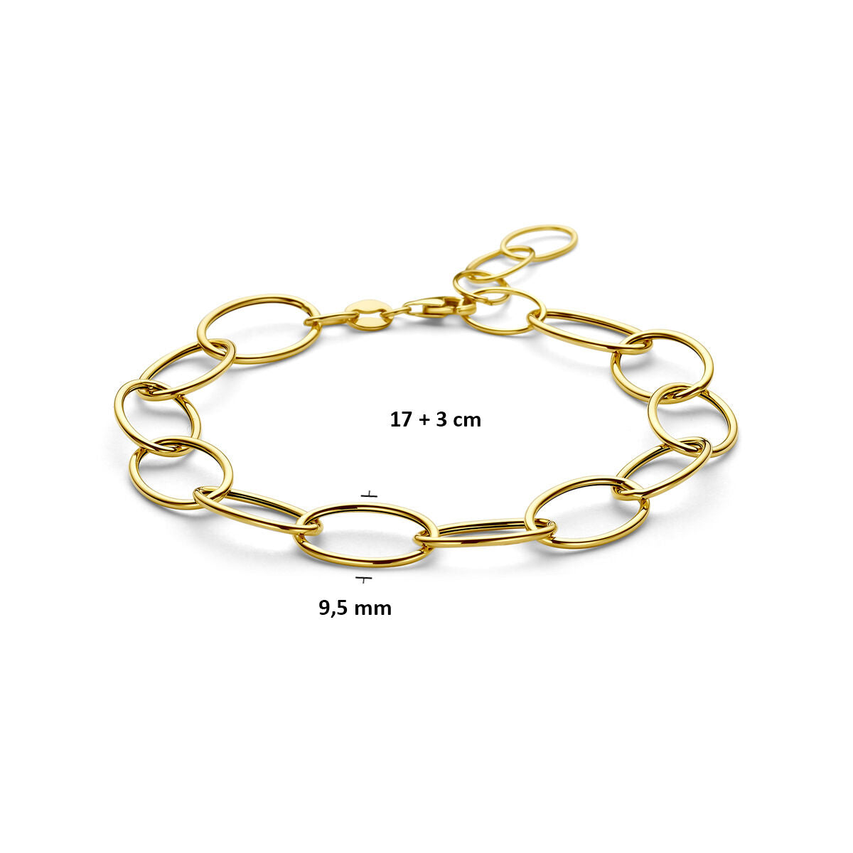 bracelet en or jaune 14k avec large maille ancre