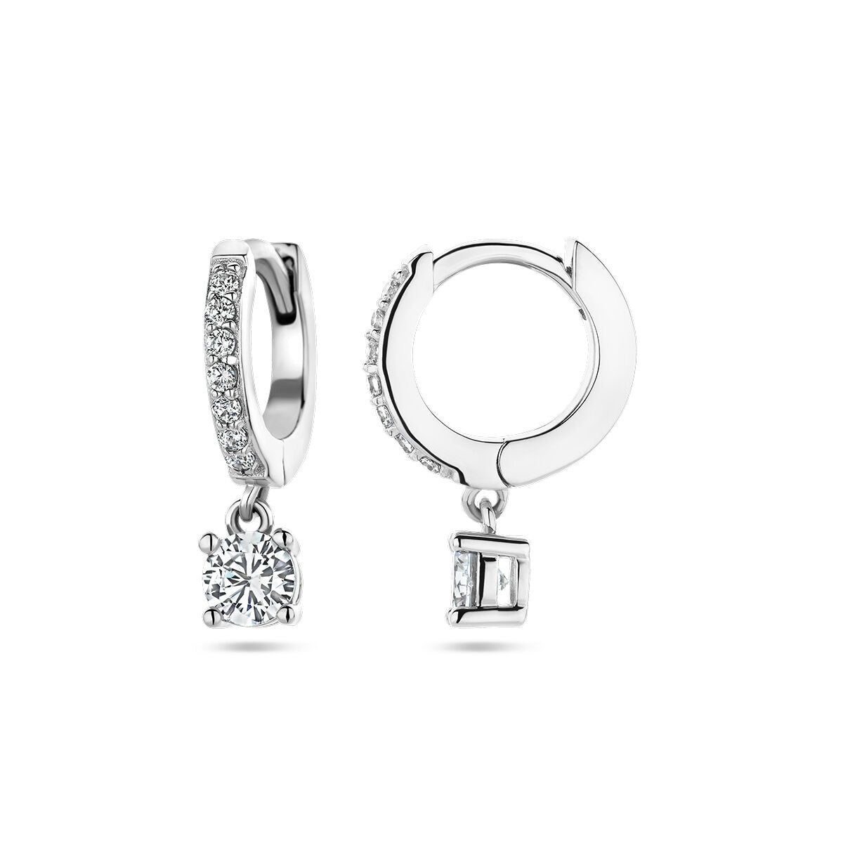 créoles zircone argent rhodié