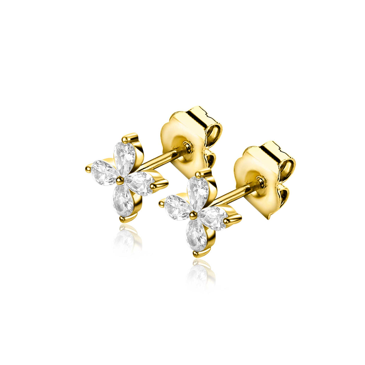 Zinzi puces d'oreilles argent plaqué or zio2624