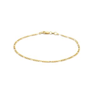 Bracelet en or avec maillons figaro de 1,8 mm.
