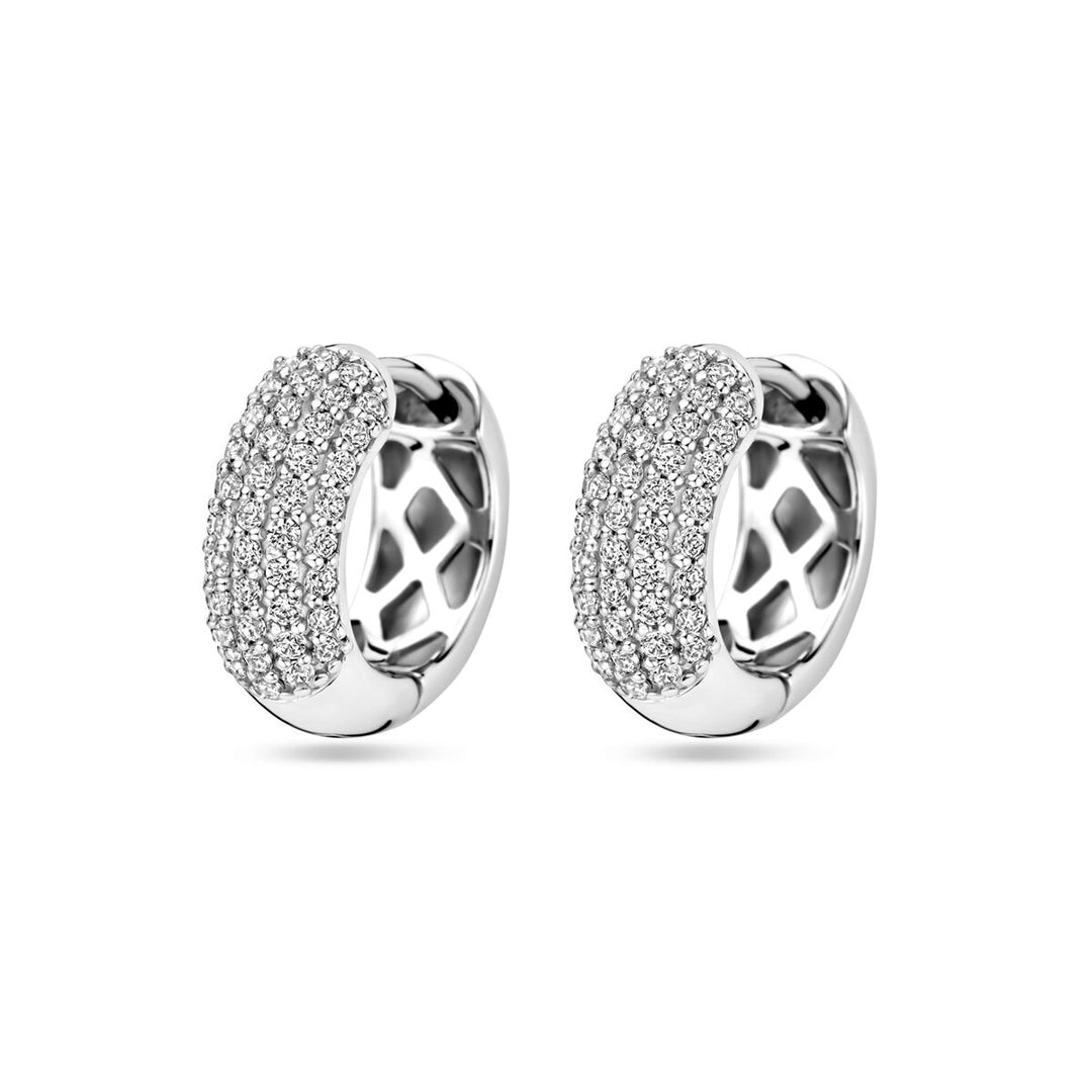 klapoorringen zirkonia 16,5 mm zilver gerhodineerd