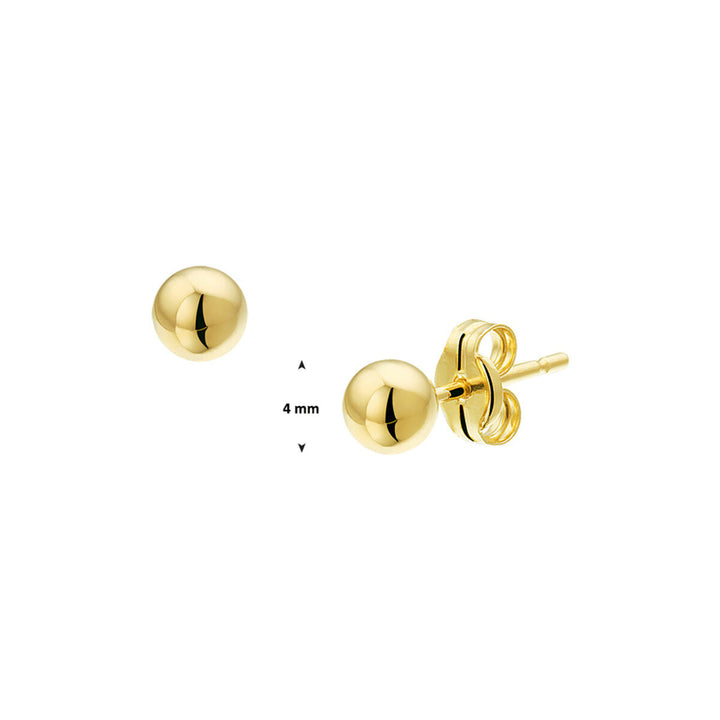 puces d'oreilles boule 14K or jaune