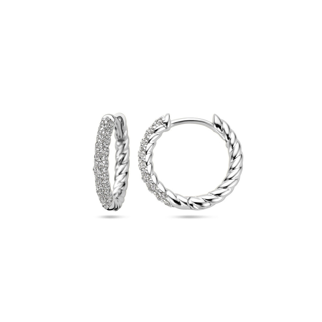 klapoorringen zirkonia zilver gerhodineerd