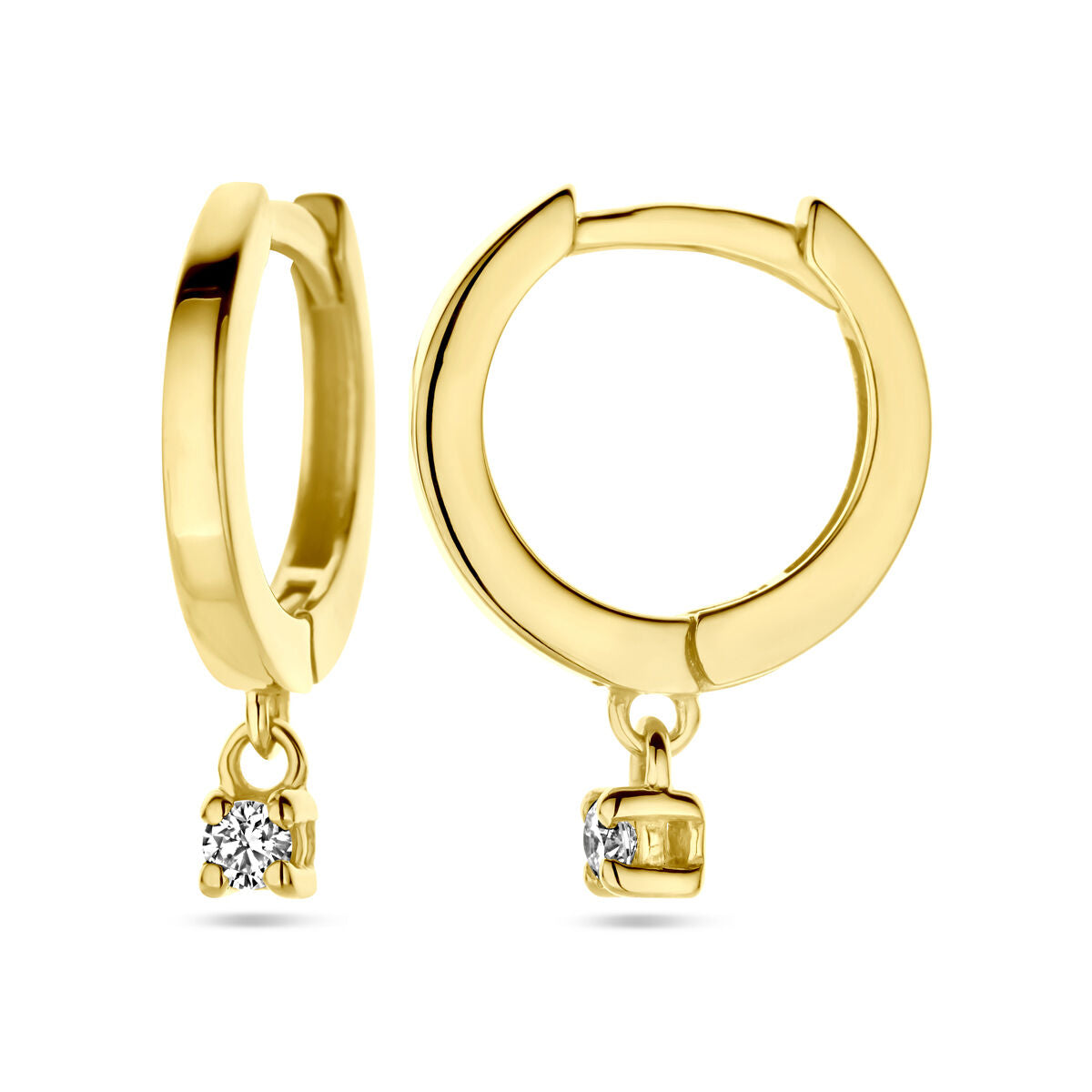 créole diamant 0.06ct (2x 0.03ct) h si 16 mm or jaune