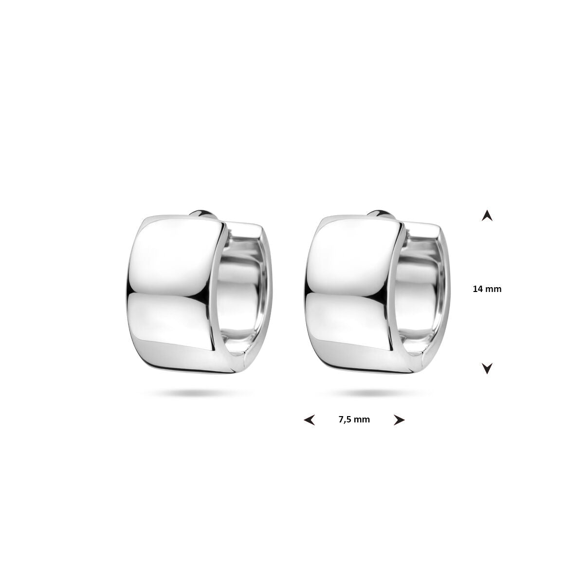 créoles 14 mm argent rhodié