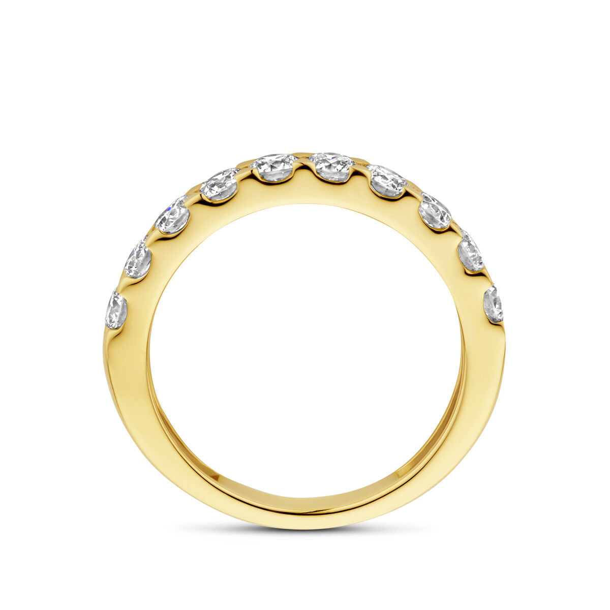 bague diamant cultivé en laboratoire 1.00ct h si or jaune 14K