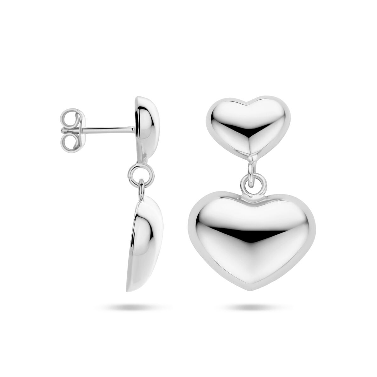 boucles d'oreilles cœurs 26 mm argent rhodié