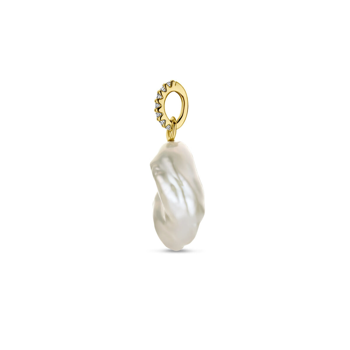 pendentif perle et diamant 0.04ct h si or jaune 14K