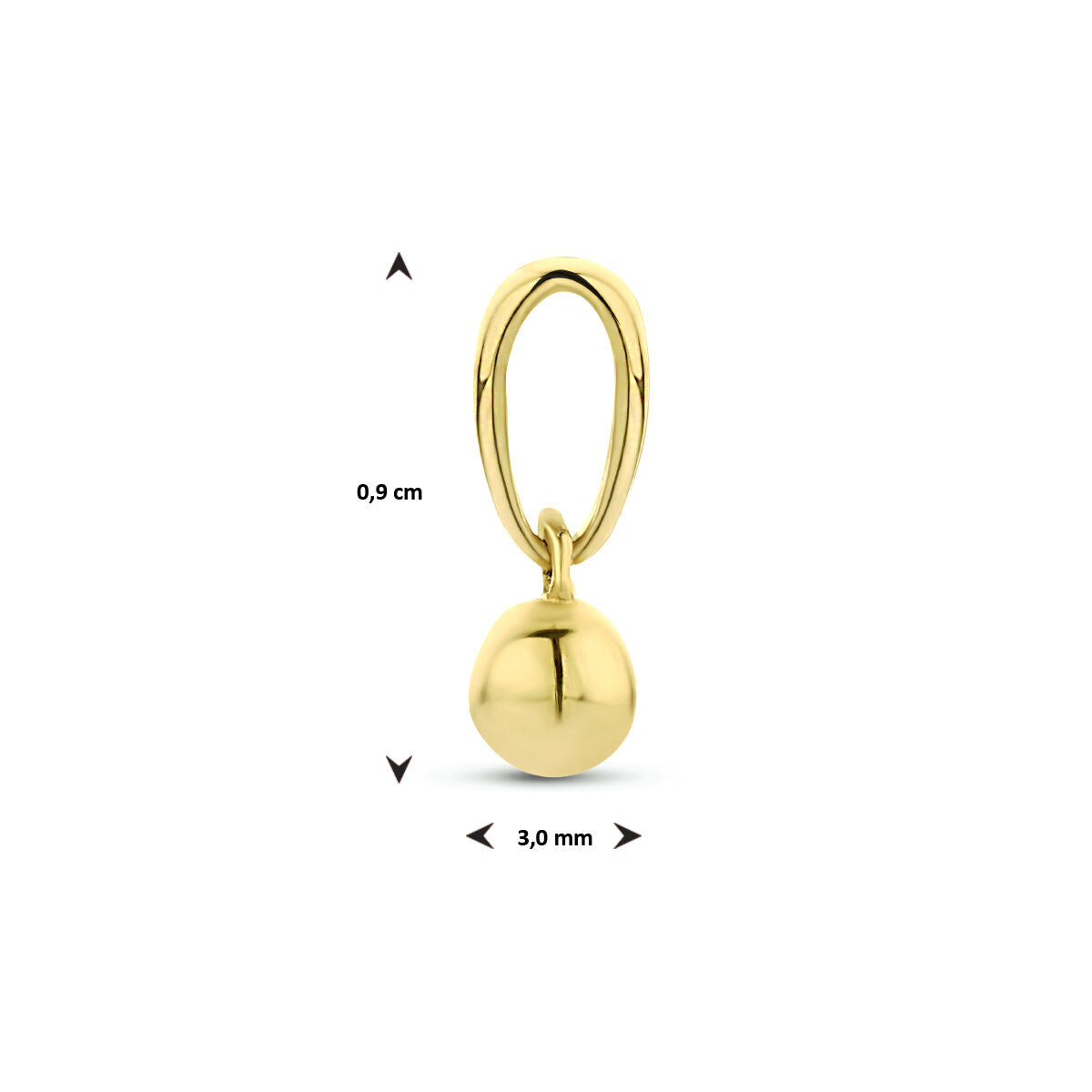 pendentif boule or jaune 14K