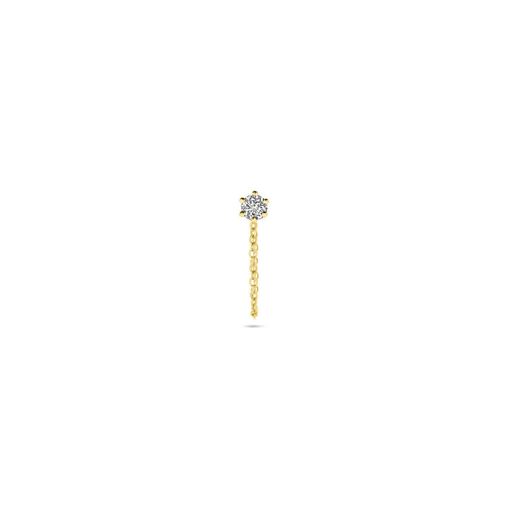 oorknop diamant 0.05ct h si per stuk 14K geelgoud