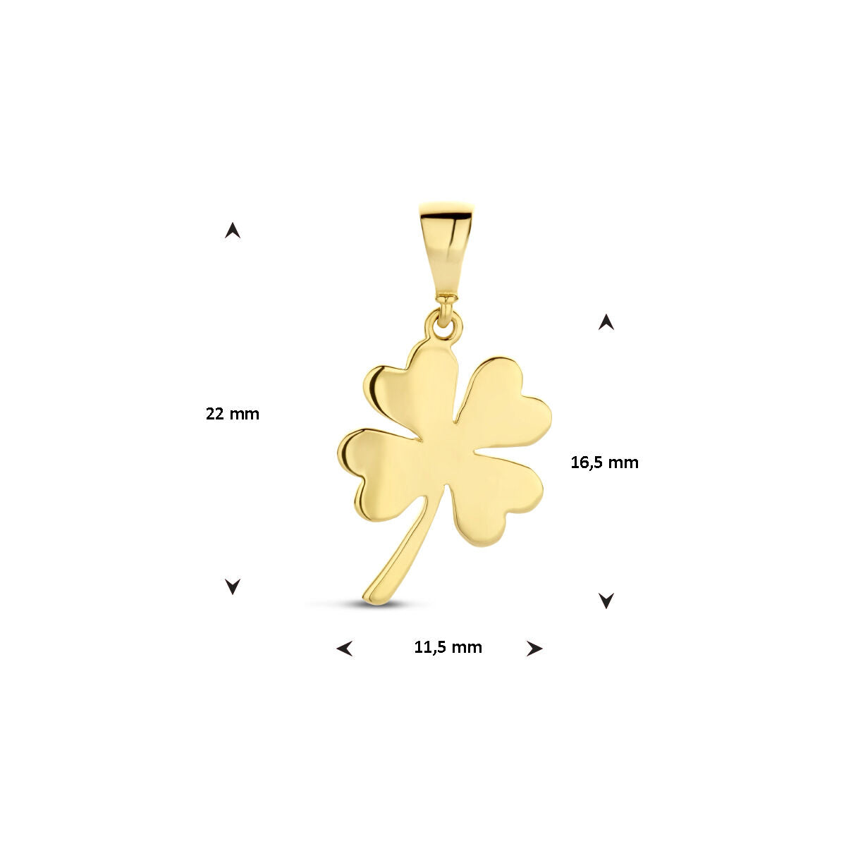 pendentif trèfle 14K or jaune