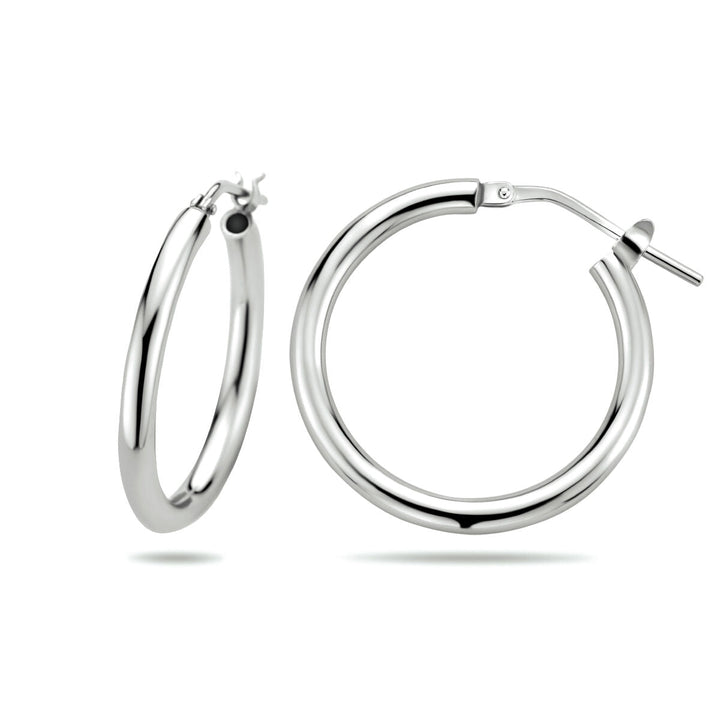 créoles tube rond argent rhodié