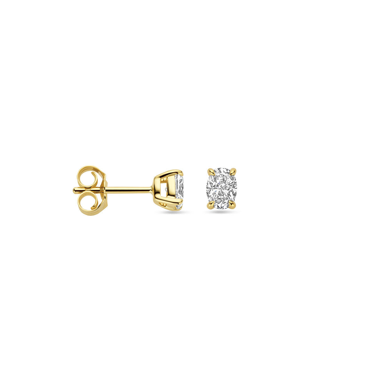 puces d'oreilles diamant lab grown 0.5ct. (2x 0.25ct) h si or jaune 14K