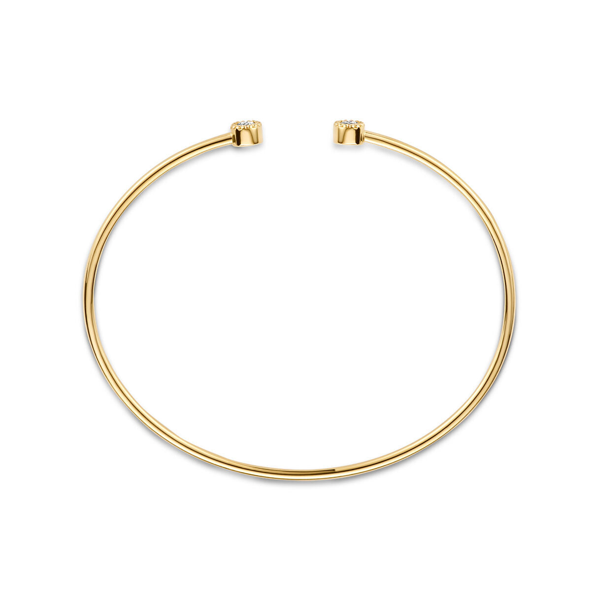 Bracelet en or jaune 14K avec un design ouvert et une pierre de 0,19 ct.