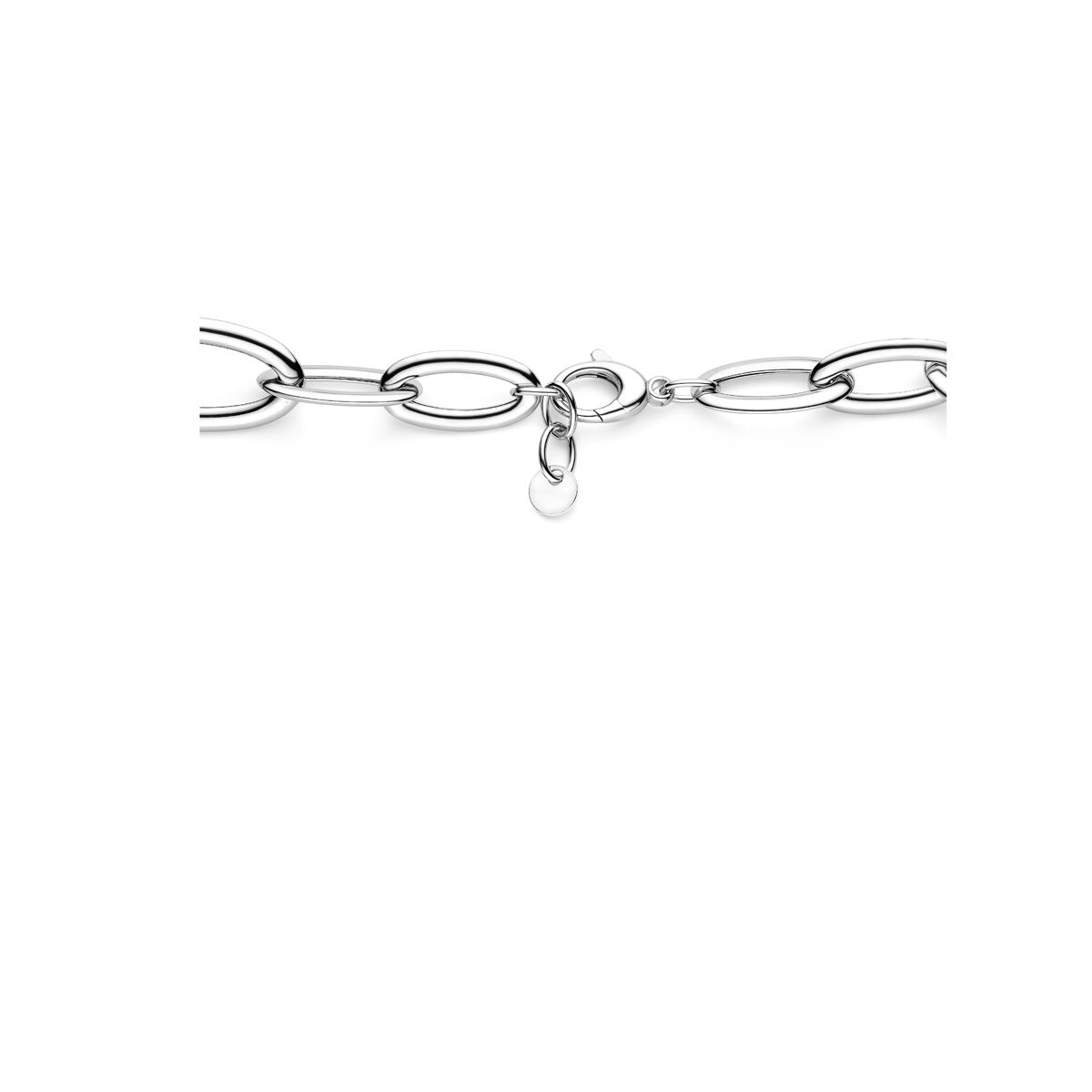 Collier pour femme en argent rhodié 925, 19 mm de large