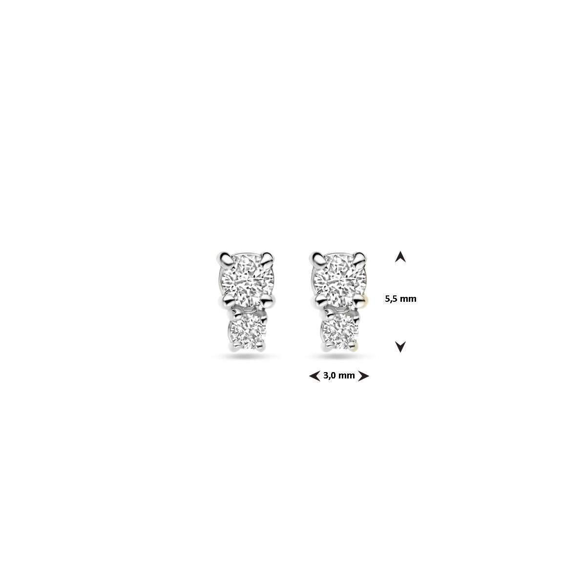 puces d'oreilles diamant 0.26ct (2x 0.13ct) h si 5,5 mm or blanc 18K