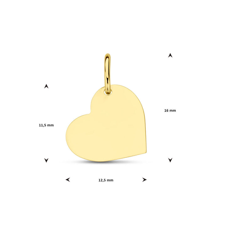 graveerhanger hart 14K geelgoud