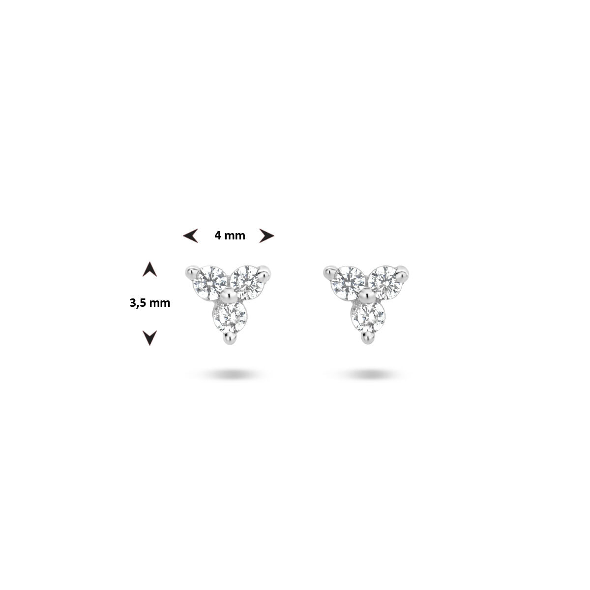 puces d'oreilles zircone argent rhodié