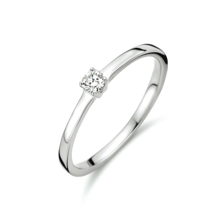 ring diamant 0.10ct h si 14K witgoud