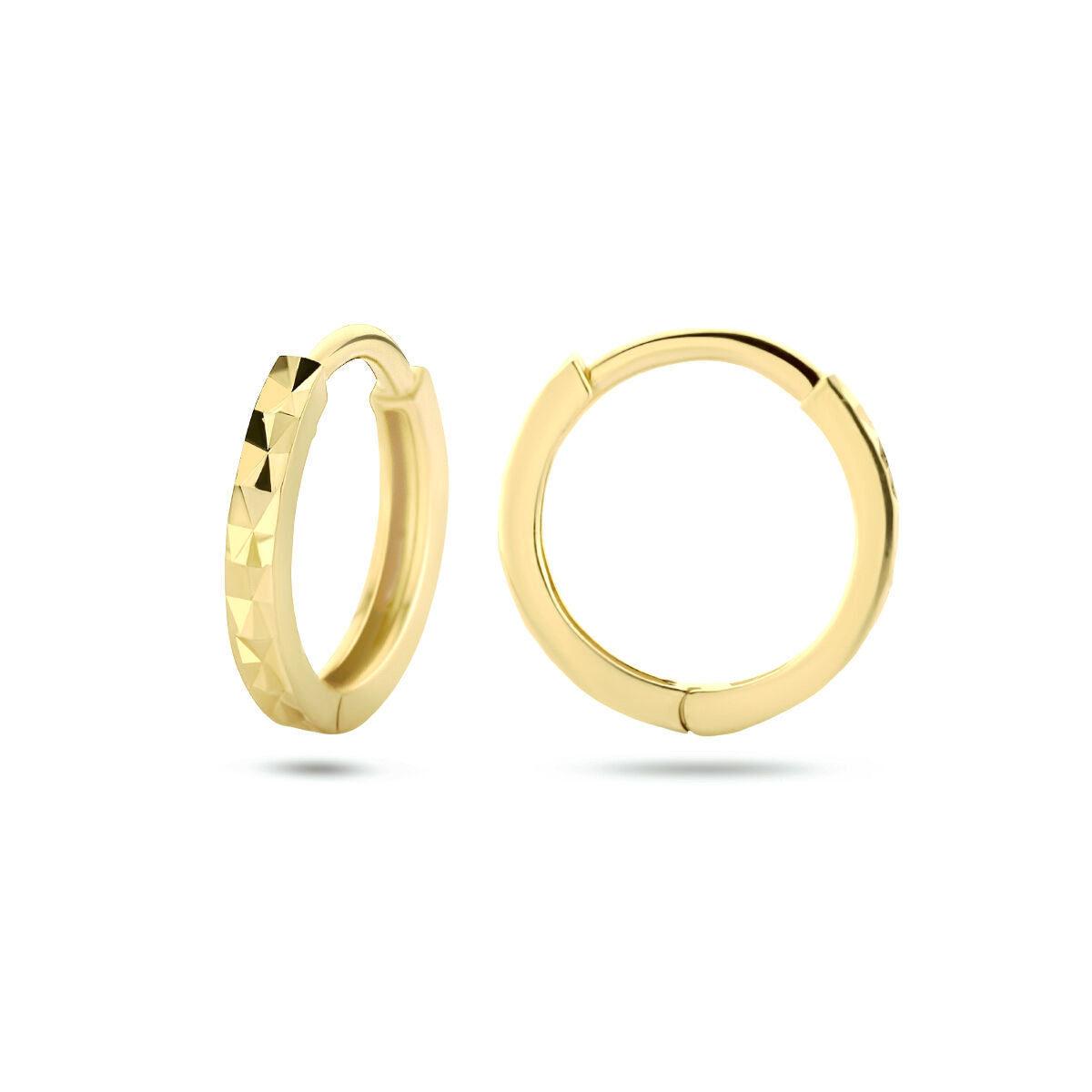 créoles diamantées en or jaune 14K
