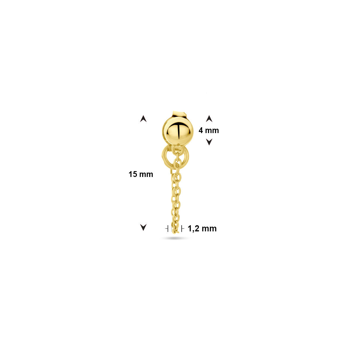 puce d'oreille demi-sphérique à l'unité 1 micron argent plaqué or (jaune)
