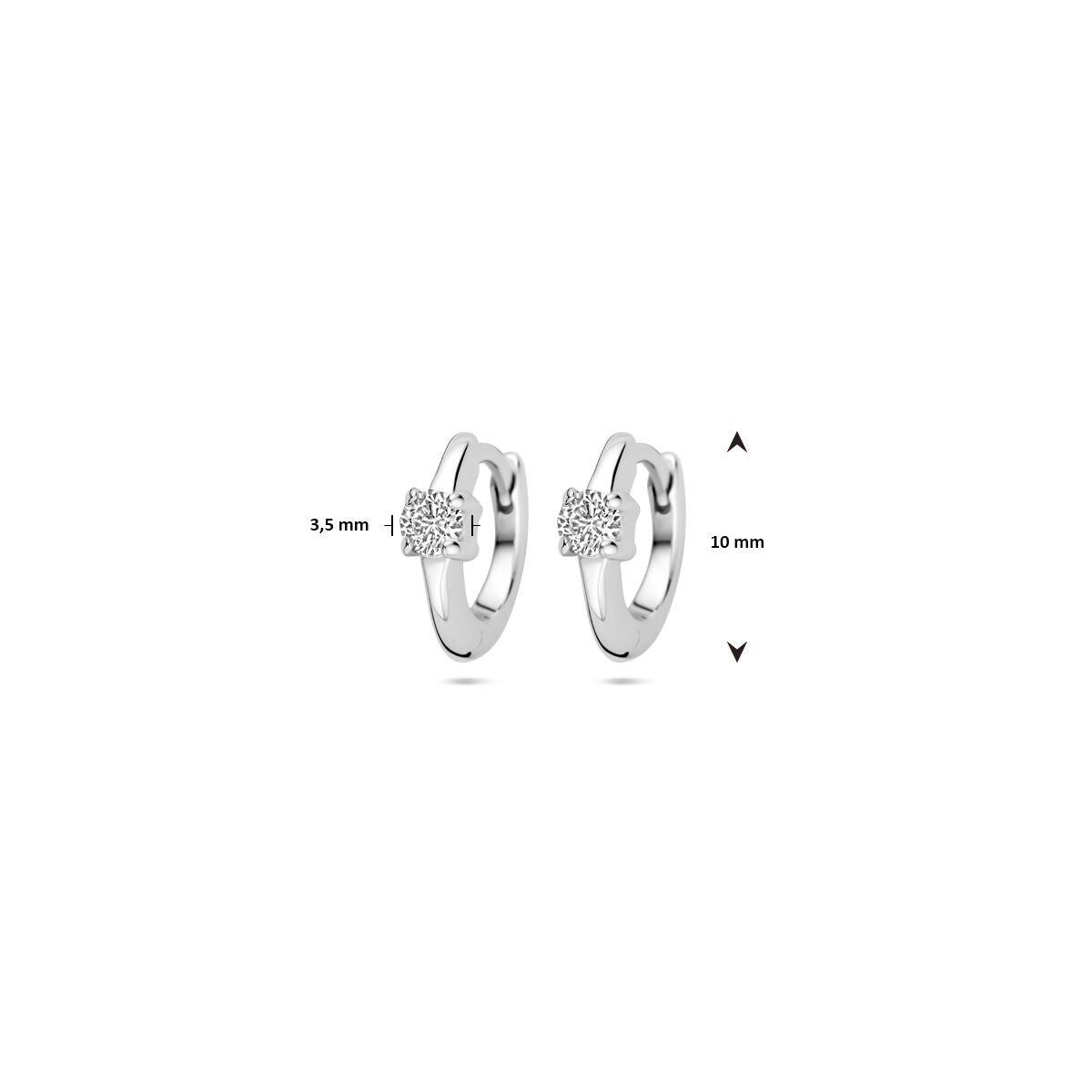 créoles zircone 10 mm argent rhodié