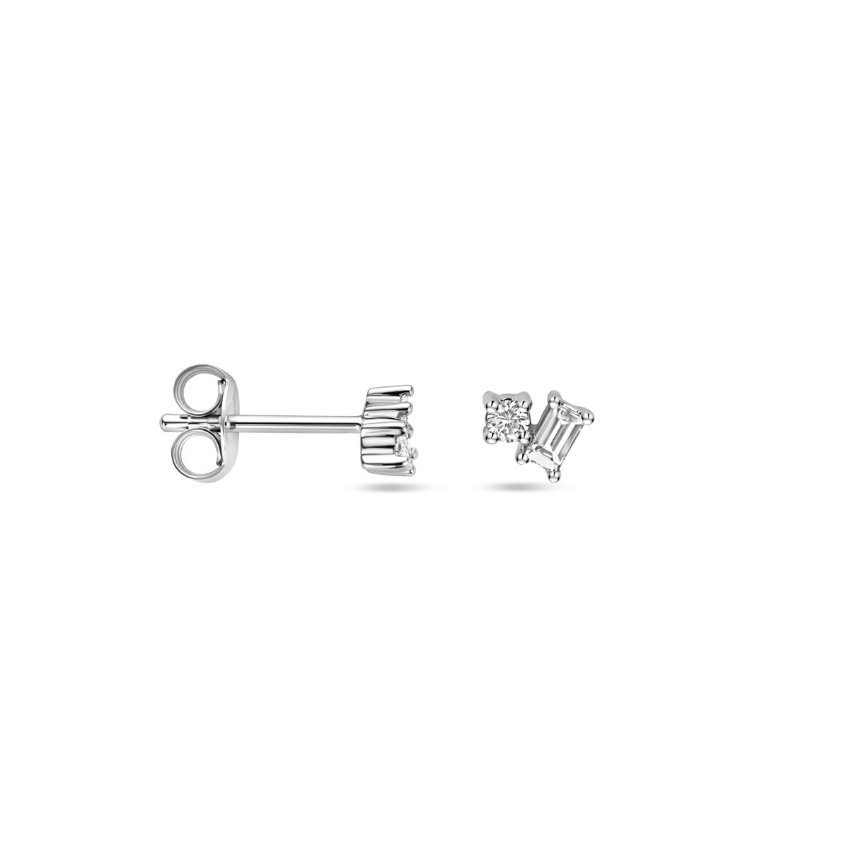 puces d'oreilles diamant 0.2ct (2x 0.1ct) h si 4 mm or blanc 14K
