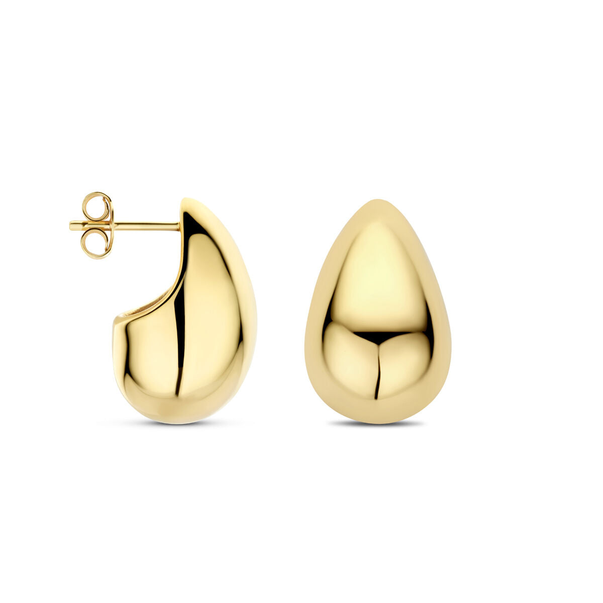 puces d'oreilles goutte 20 mm 1 micron argent plaqué or (jaune)