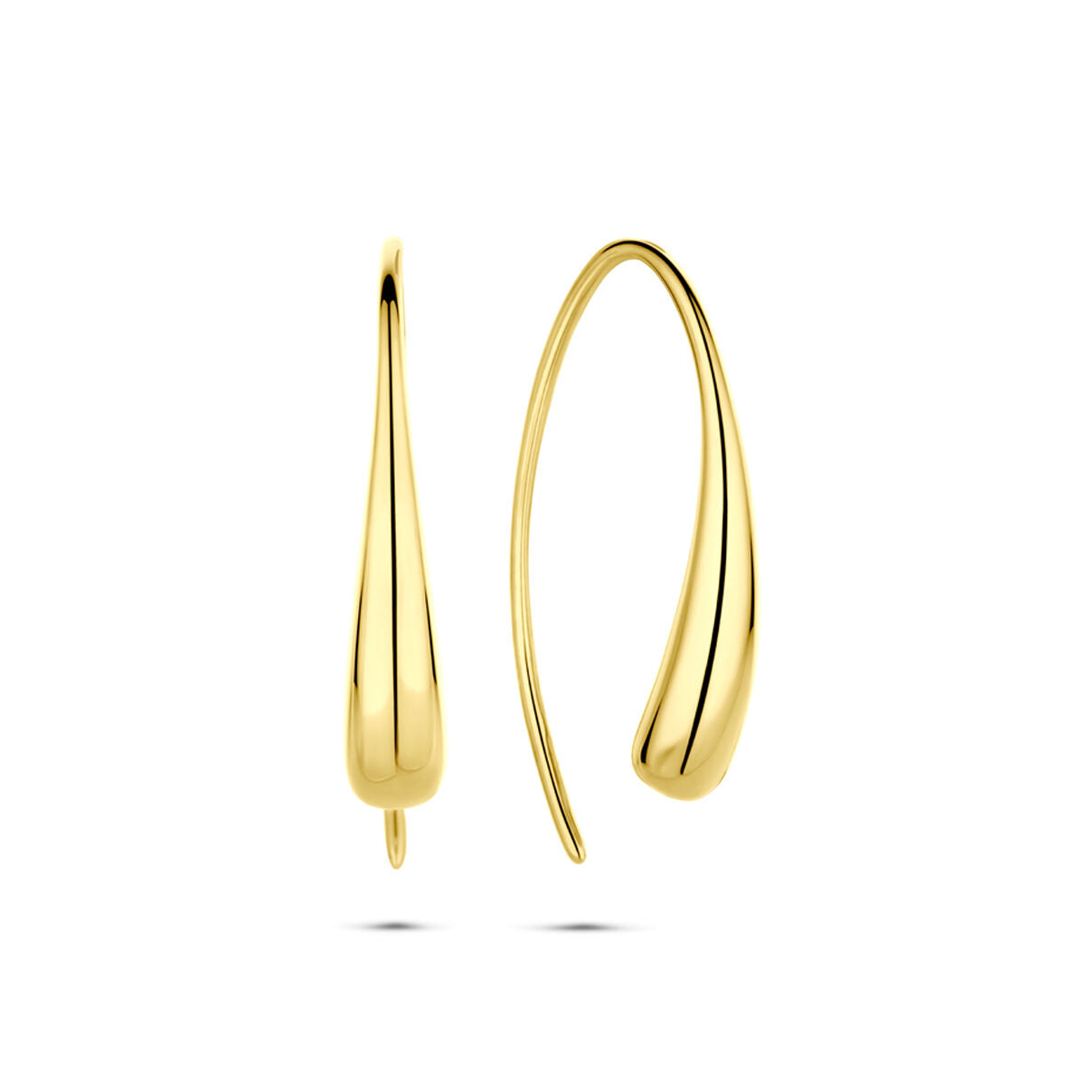 Boucles d'oreilles en or jaune 14K avec un design en forme de goutte de 21 mm.