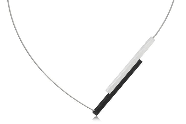 Collier Lange strips mat|zwart C149Z