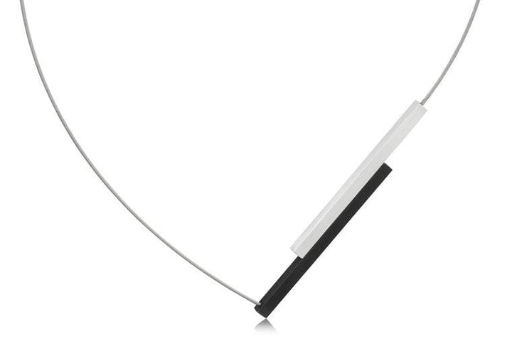 Collier Lange strips mat|zwart C149Z