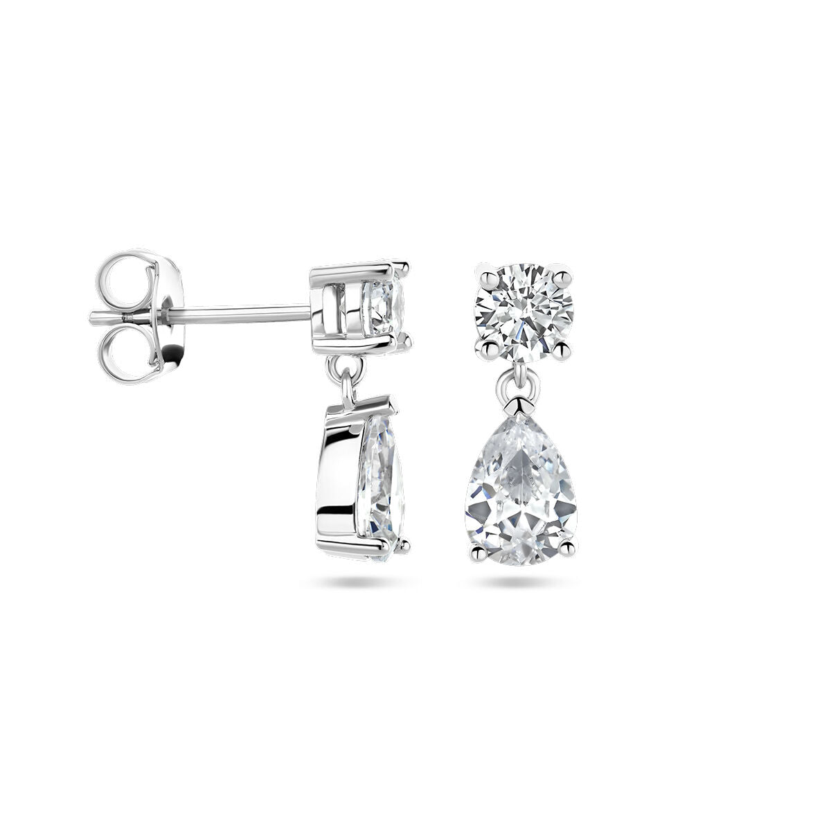 boucles d'oreilles zircone argent rhodié